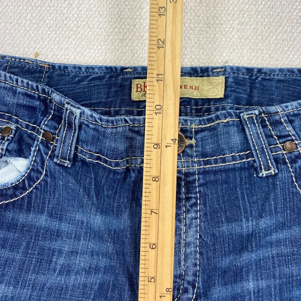 BKE Wendi Bootcut Jeans Womens 34x33.5 Blue Distressed Stretch Denim BKL4002L